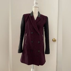 Yigal Azrouel-Cut 25 Wool & Leather Coat Size S